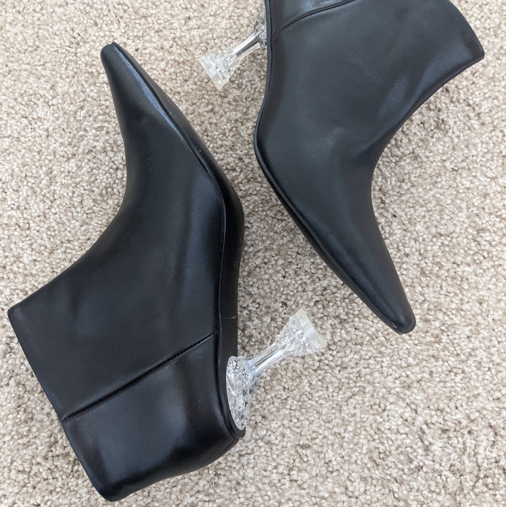 Booties with crystal (acrylic) heels